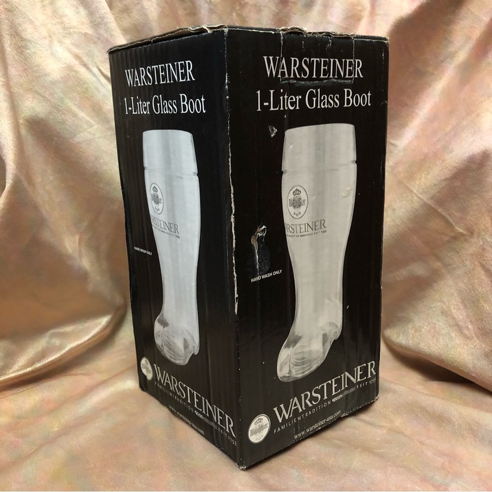 WARSTEINER DAS BOOT 1L GERMAN GLASS BEER BOOT MUG